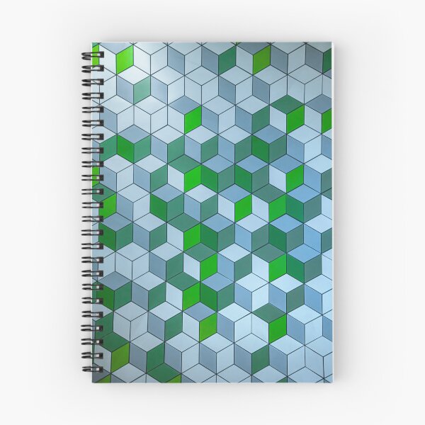 Item preview, Green and Blue cubes Geometric pattern. designed and sold by Kanchan1987.
