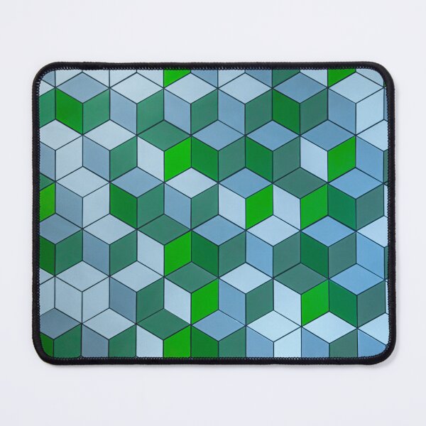 Item preview, Green and Blue cubes Geometric pattern. designed and sold by Kanchan1987.