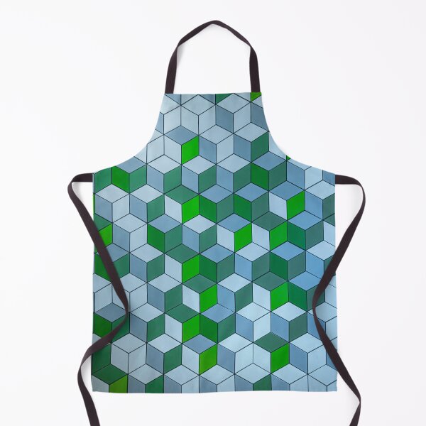 Item preview, Green and Blue cubes Geometric pattern. designed and sold by Kanchan1987.