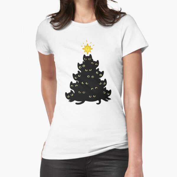 Meowy Christmas Fitted T-Shirt