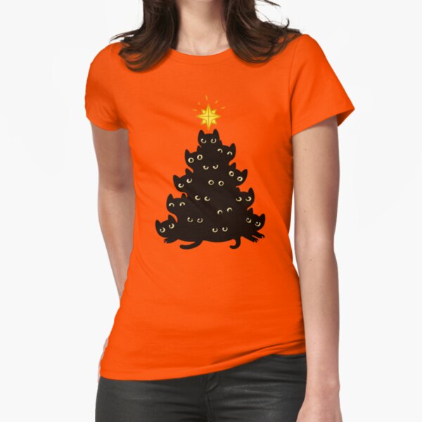 Meowy Christmas Fitted T-Shirt