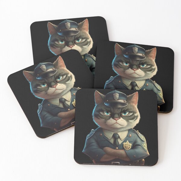 Item preview, Cat police on duty designed and sold by AnimalArtPhotos.