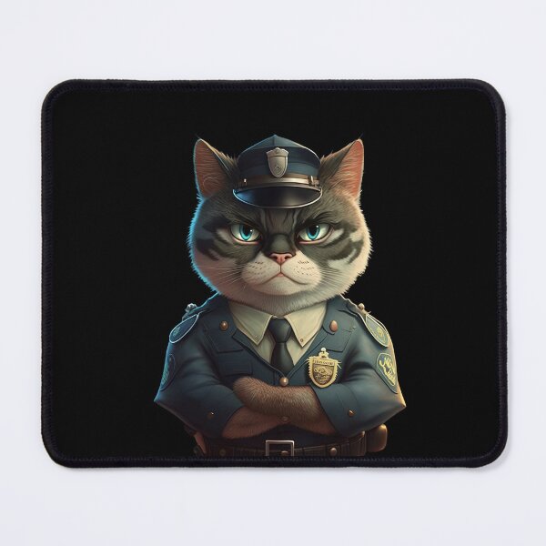 Item preview, Cat police on duty designed and sold by AnimalArtPhotos.