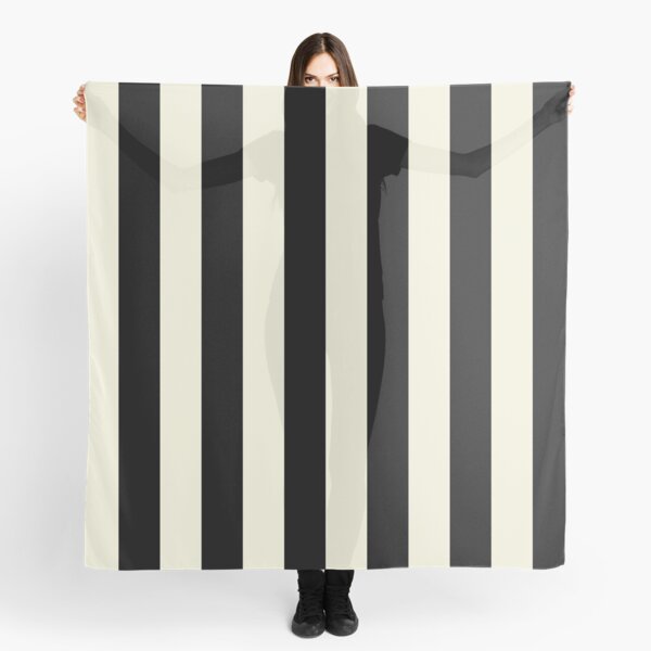 Cream and Black Vertical Stripes Scarf