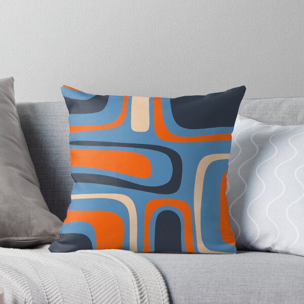 Artikel-Vorschau von Palm Springs Retro Mid Century Modern Abstract Pattern Blau und Orange, designt und verkauft von kierkegaard.
