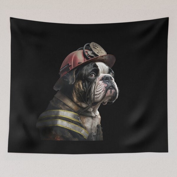 Item preview, Boxer dog fireman  designed and sold by AnimalArtPhotos.