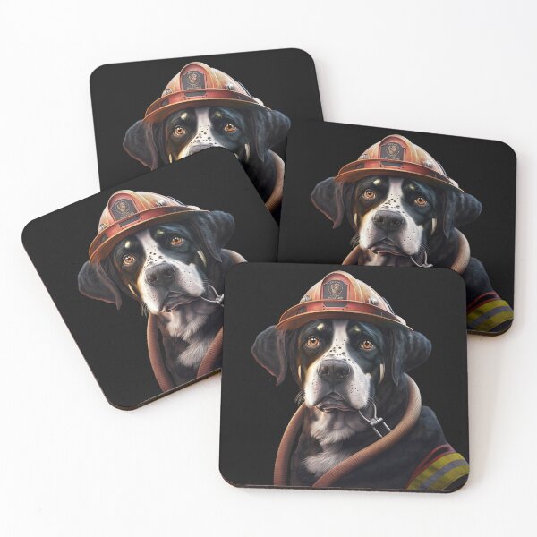 Item preview, Funny cute fireman dog designed and sold by AnimalArtPhotos.