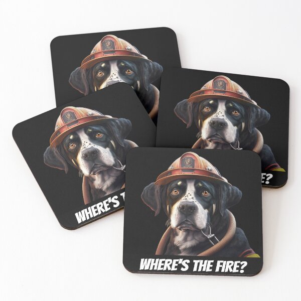 Item preview, Fireman dog designed and sold by AnimalArtPhotos.