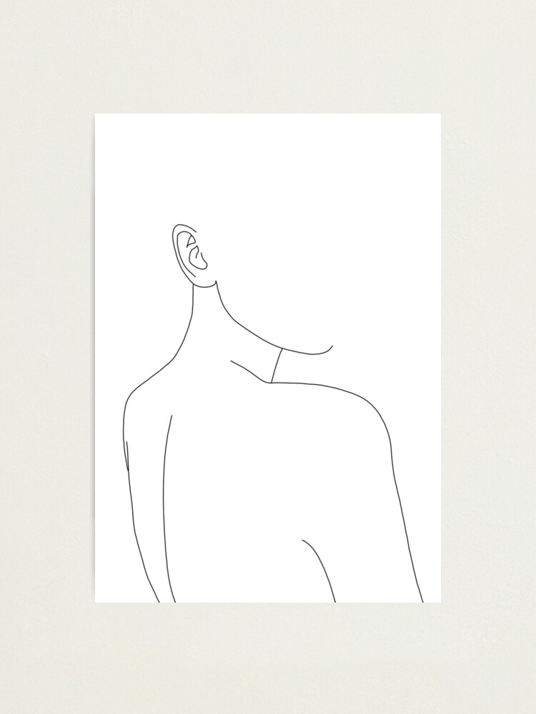 Alternate view of Woman's back line drawing illustration - Alina Photographic Print
