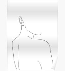 Woman's back line drawing illustration - Alina Poster