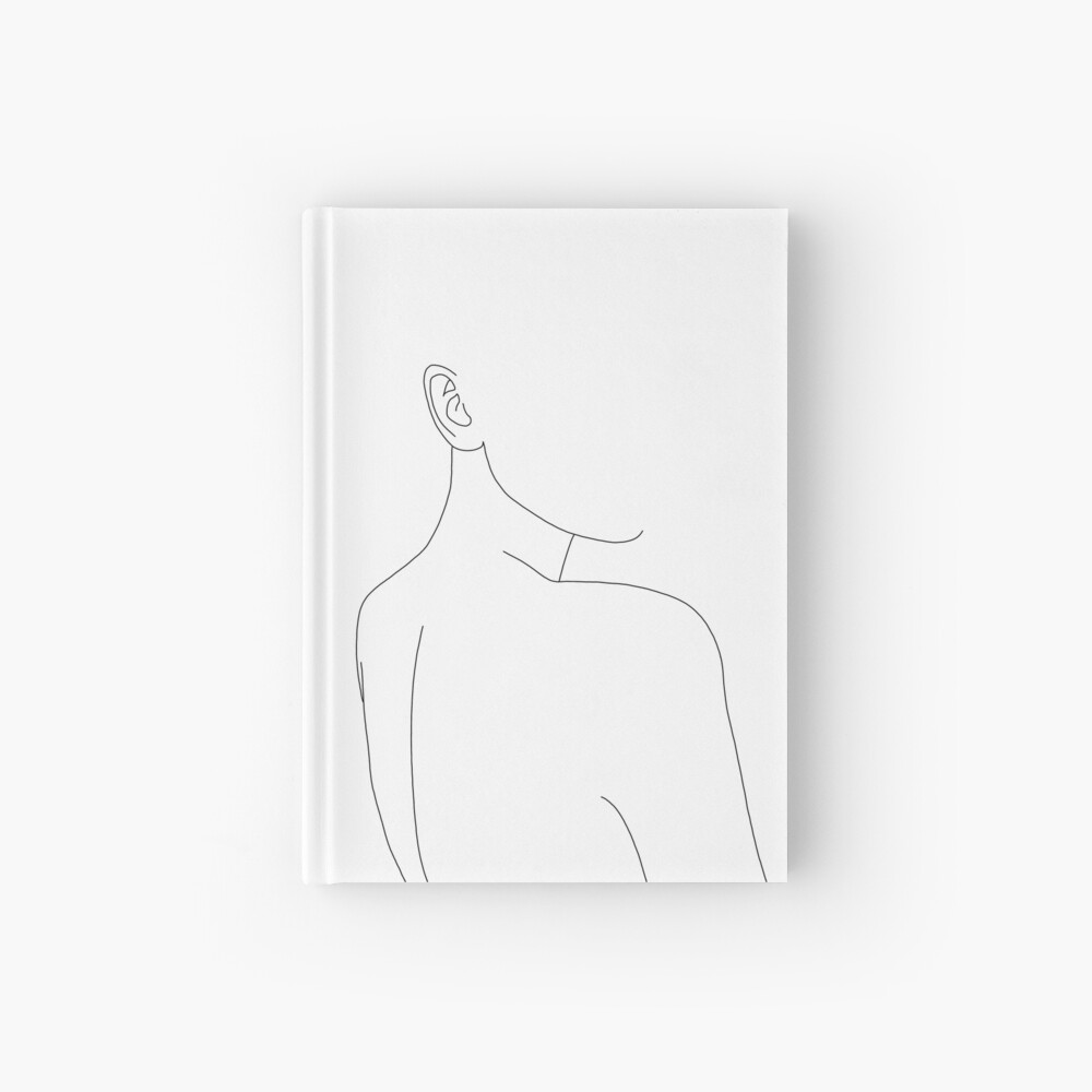 Woman's back line drawing illustration - Alina Hardcover Journal
