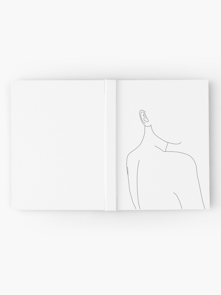 Alternate view of Woman's back line drawing illustration - Alina Hardcover Journal