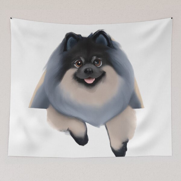 Item preview, Cute Keeshond Drawing designed and sold by WeHeartAnimals.