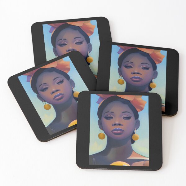 Item preview, Black African American Woman Painting, Afro Black Girl Pride Gift designed and sold by TMelonShop.