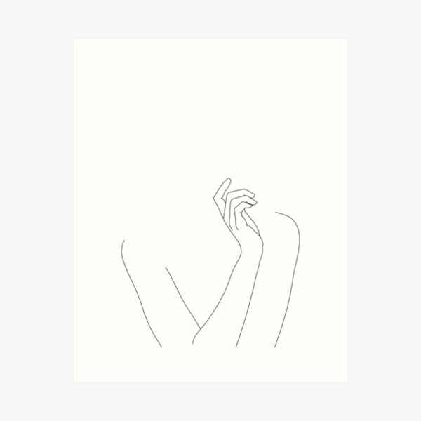 Dessin au trait de corps de femme - Alma Impression artistique