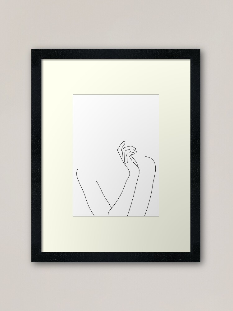 Alternate view of Woman's body line drawing - Alma Framed Art Print