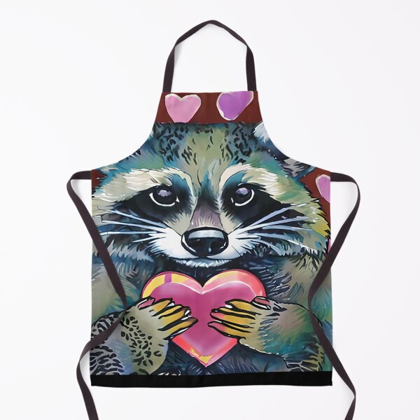 Item preview, Cute Raccoon Holding A Heart, Valentine Red Background Hearts Gift designed and sold by TMelonShop.