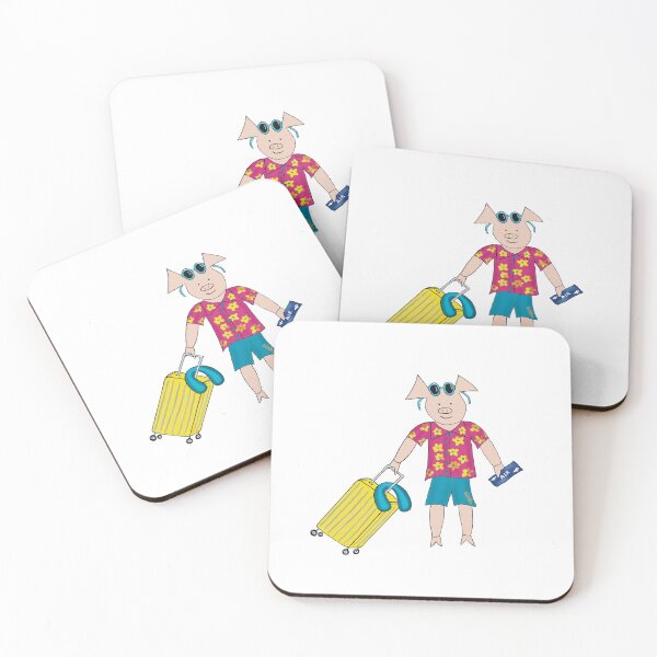 Item preview, Pigs can fly! Travel Pig is at the airport. Flight, summer holiday, vacation, winter sun. designed and sold by PiggingJapan.