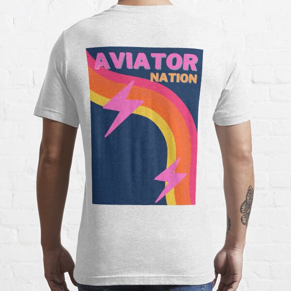 Aviator Nation Bolt Baseball Tee - White // Red XL