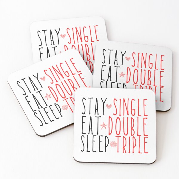 Item preview, Stay Single Eat Double Sleep Triple Funny Valentine Quote designed and sold by 5thseason-shop.