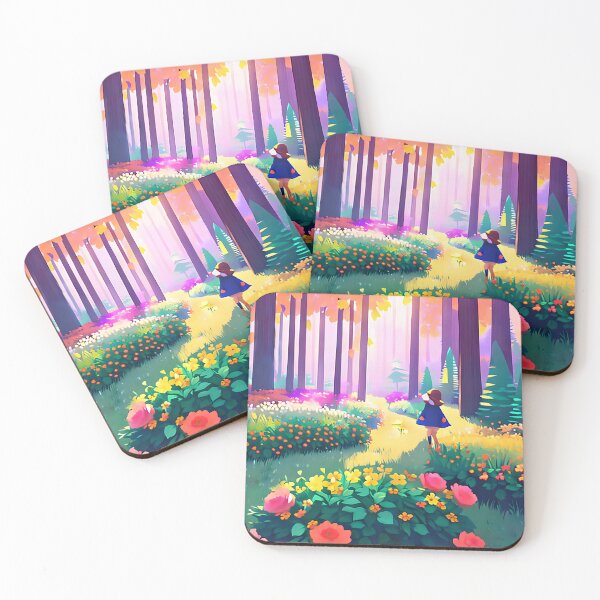 Item preview, Spring Painting, Girl In Blue Dress, Forest Flowers And Trees Gift designed and sold by TMelonShop.