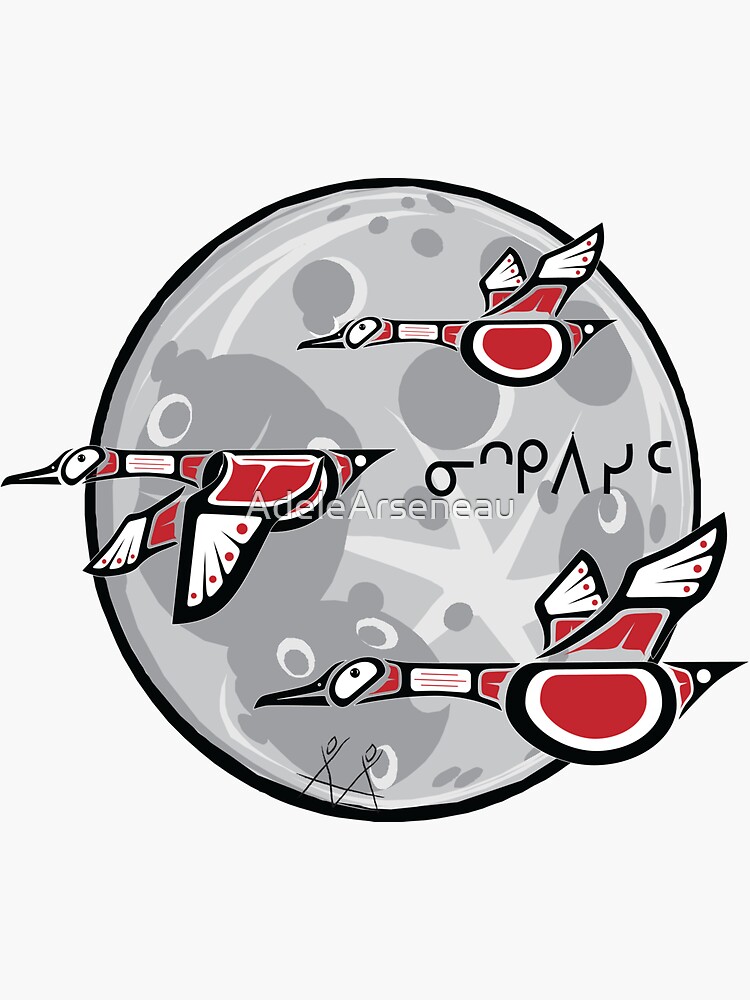 Thumbnail 3 of 3, Sticker, Niskipisim - Goose Moon designed and sold by AdeleArseneau.
