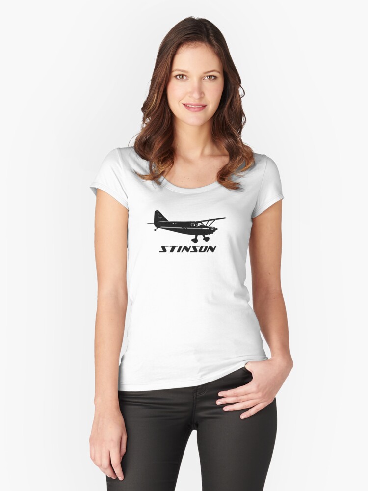 Thumbnail 1 of 3, Fitted Scoop T-Shirt, Stinson Aircraft with Logo designed and sold by cranha.
