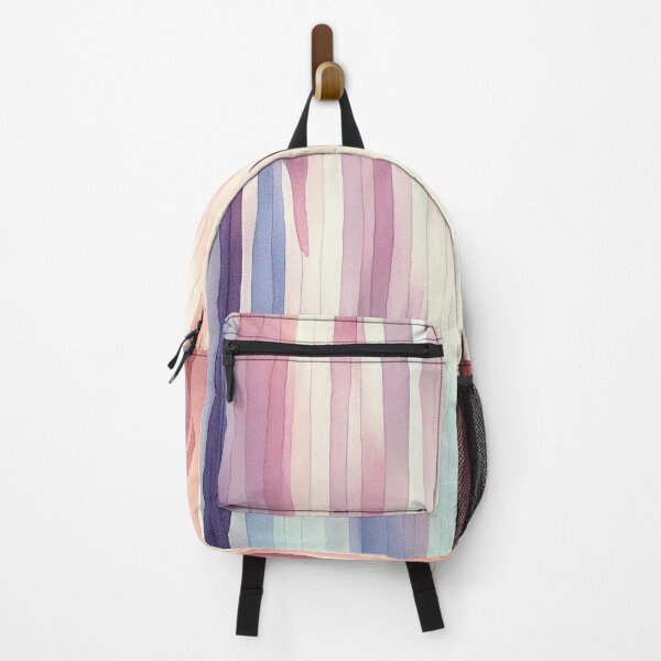Item preview, "Aliyah" - Watercolor Abstract Painting Stripes Pattern in Blue, Yellow, Green, White, Pink, Orange, Purple, Navy, Cream, designed and sold by HiArtify ❤️.