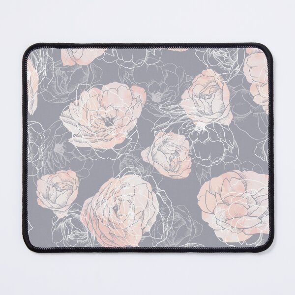 Item preview, Pink Carnation Outline Pattern in Neutral Blue designed and sold by marknprints.