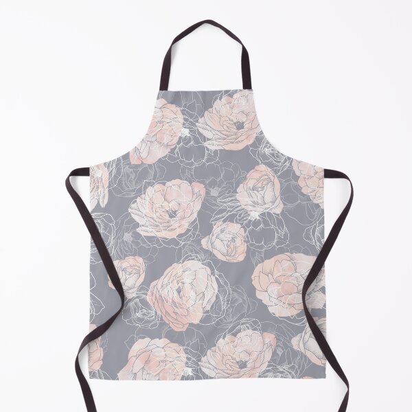 Item preview, Pink Carnation Outline Pattern in Neutral Blue designed and sold by marknprints.