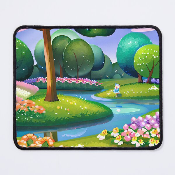Item preview, River And Forest With Flowers, Trees And Blue Sky With Clouds Gift designed and sold by TMelonShop.