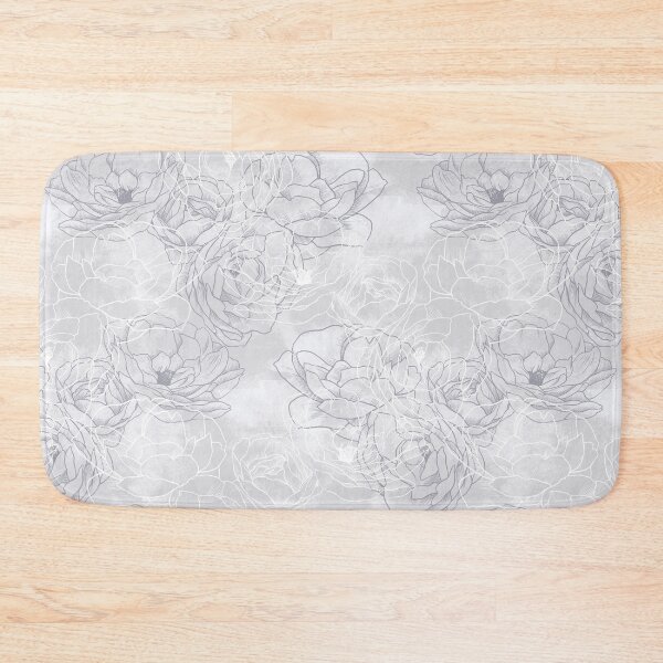 Item preview, Grayscale Carnation Outline Pattern designed and sold by marknprints.