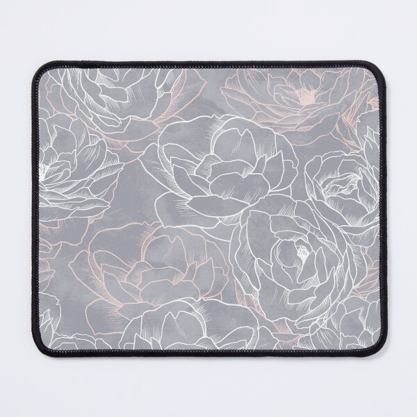 Item preview, Carnation Outline Pattern in Neutral Blue designed and sold by marknprints.