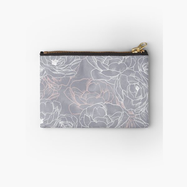 Item preview, Carnation Outline Pattern in Neutral Blue designed and sold by marknprints.
