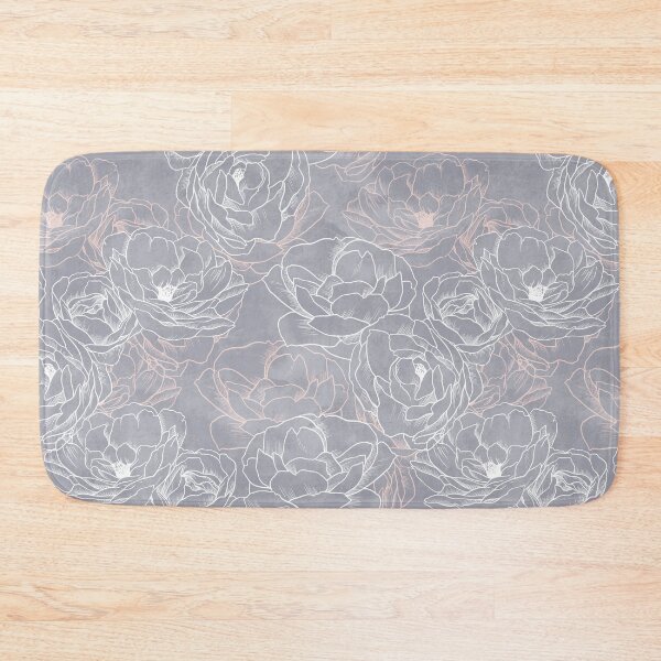 Item preview, Carnation Outline Pattern in Neutral Blue designed and sold by marknprints.