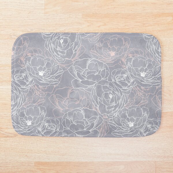 Item preview, Carnation Outline Pattern in Neutral Blue designed and sold by marknprints.