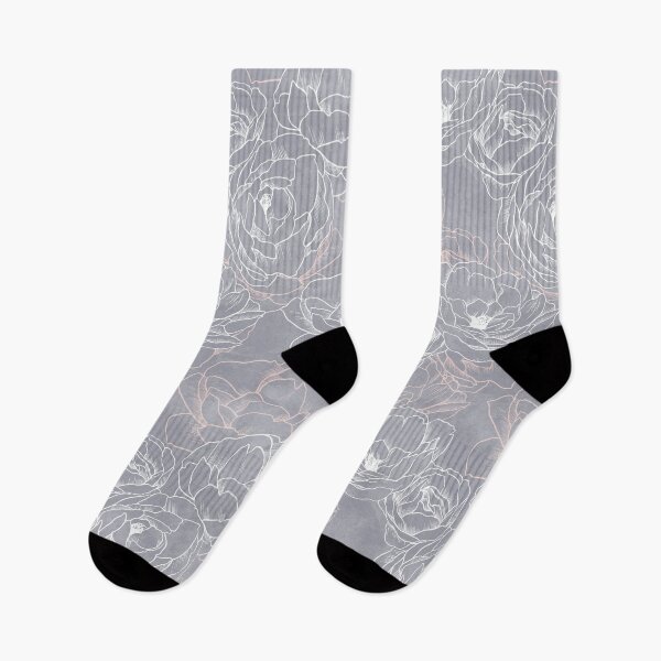 Item preview, Carnation Outline Pattern in Neutral Blue designed and sold by marknprints.
