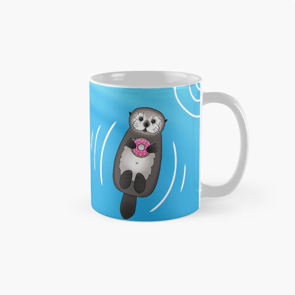 Item preview, Sea Otter with Donut - Cute Otter Holding Doughnut designed and sold by Pretty In Ink.