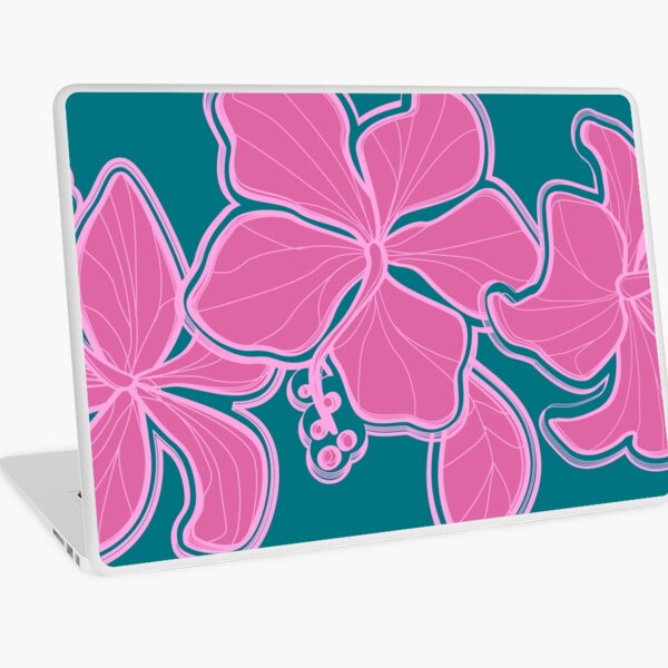 Aperçu de l'œuvre Kailua Hibiscus Hawaiian Engineered Floral - Rose- Sarcelle créée et vendue par DriveIndustries.
