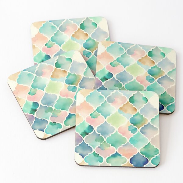 Artikelvorschau, Aquarell Ogee Quatrefoil Spalier #2 entworfen und verkauft von Patternifico.