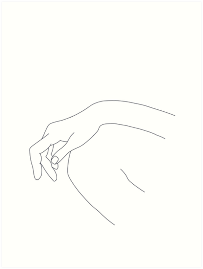 Hand On Knee Line Drawing Ana Art Print By Thecolourstudy