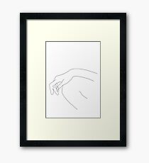 Hand on knee line drawing - Ana Framed Print