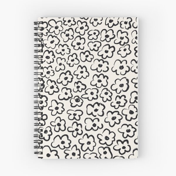 Aperçu de l'œuvre Motif de fleurs de marguerites en noir et blanc - impression marguerite abstraite créée et vendue par BohomadicStudio.