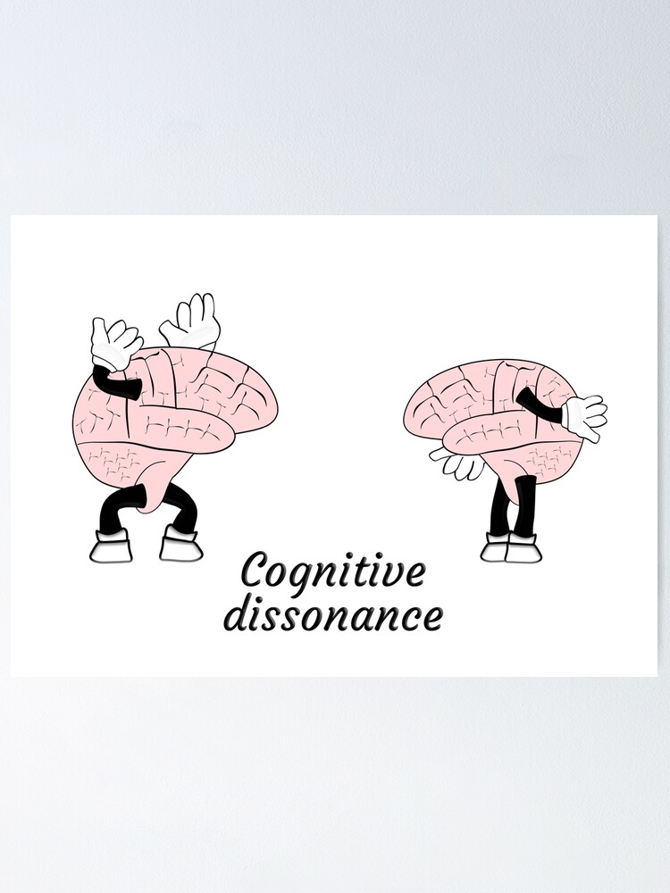 Two brains arguing - cognitive dissonance. | Poster