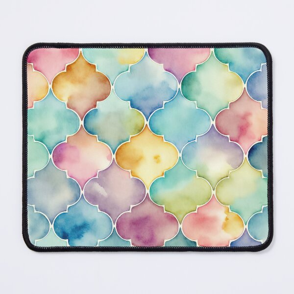 Item preview, Watercolour Ogee Quatrefoil Trellis #1 designed and sold by Patternifico.