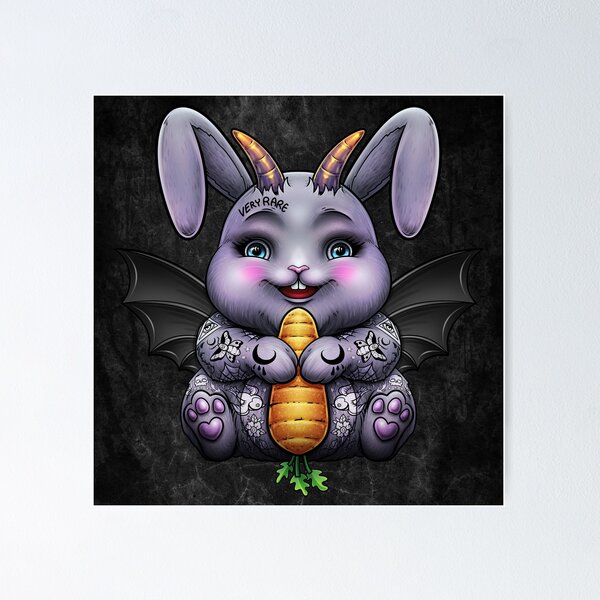 Item preview, little demon bat goth bunny. designed and sold by lillyrise.