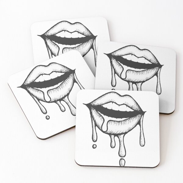 Item preview, Lips tattoo black ink designed and sold by InkStation24.
