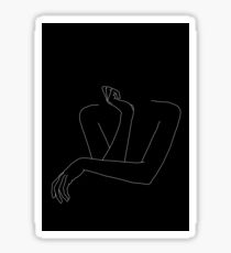 Woman's arms line drawing illustration - Anna Black Sticker