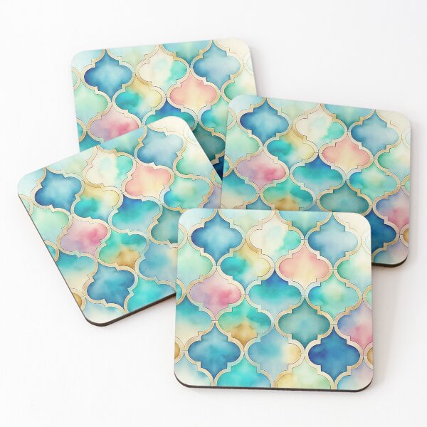 Artikelvorschau, Aquarell Ogee Quatrefoil Spalier #3 entworfen und verkauft von Patternifico.