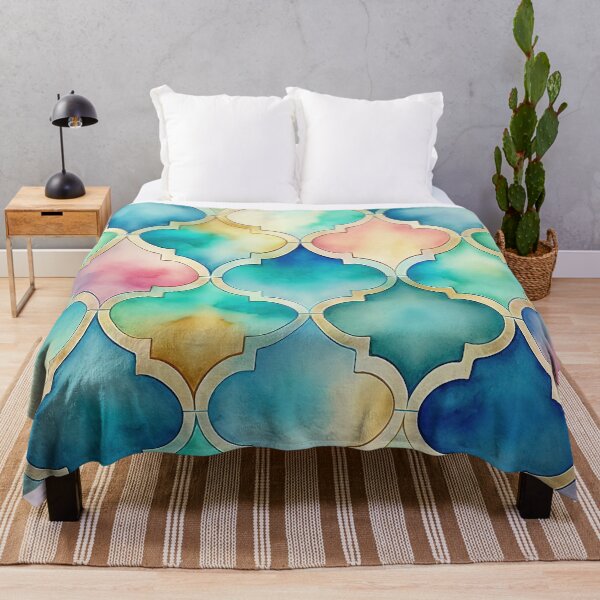 Item preview, Watercolour Ogee Quatrefoil Trellis #3 designed and sold by Patternifico.